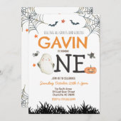 ハロウィンファースト誕生日 招待状 (正面/裏面)