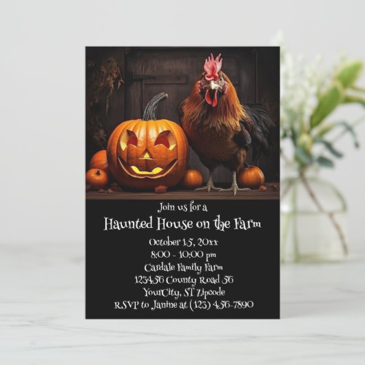 ハロウィンファームチキンロースターハ幽霊のよく出るウス 招待状 (スタンド正面)