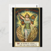 ハロウィンフェアリーヴィンテージはがき ポストカード (正面/裏面)