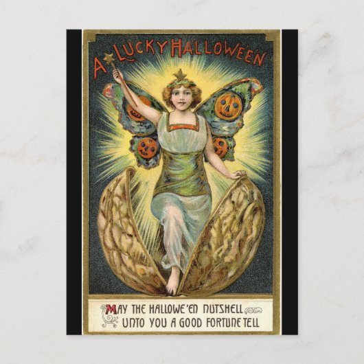 ハロウィンフェアリーヴィンテージはがき ポストカード (正面)