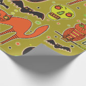 ハロウィンフェイスオフラッピング紙 ラッピングペーパー (角)