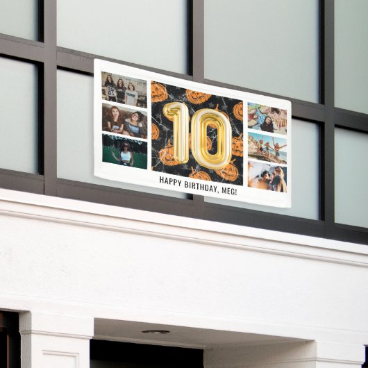 ハロウィンフォトコラージュ10th誕生日パーティー 横断幕 (ビルの外側)