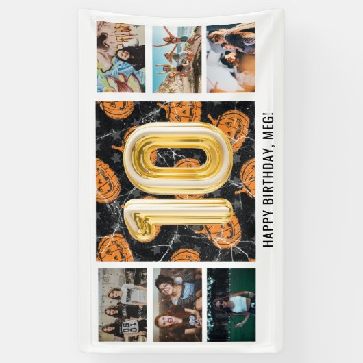 ハロウィンフォトコラージュ10th誕生日パーティー 横断幕 (縦)