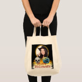 ハロウィンフォトフレームスカルハロウィーンのカボチャのちょうちん トートバッグ (正面(商品))