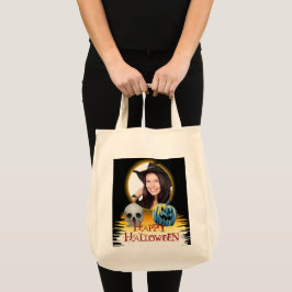 ハロウィンフォトフレームスカルハロウィーンのカボチャのちょうちん トートバッグ