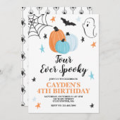 ハロウィンフォーエバー不気味誕生日カボチャ 招待状 (正面/裏面)