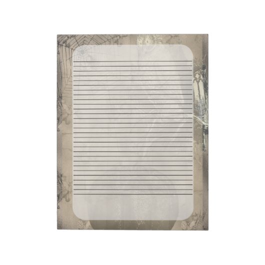 ハロウィンフクロウとカボチャヴィンテージ不気味 ノートパッド (回転)