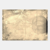 ハロウィンフクロウとカボチャヴィンテージ不気味 ラッピングペーパーシート (正面2)