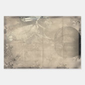 ハロウィンフクロウとカボチャヴィンテージ不気味 ラッピングペーパーシート (正面)