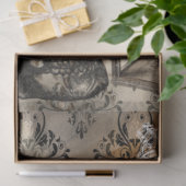 ハロウィンフクロウとスカルヴィンテージ模様 薄葉紙 (ギフト)