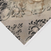 ハロウィンフクロウとスカルヴィンテージ模様 薄葉紙 (詳細)