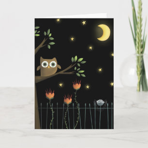 ハロウィンフクロウとスパイダー カード