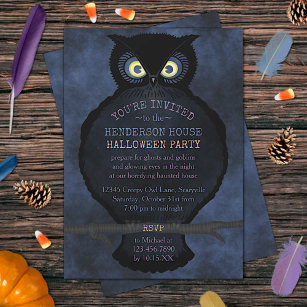 ハロウィンフクロウ幽霊のよく出るハウスパーティー不気味な怖い霧 招待状