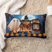 ハロウィンフクロウ ランバークッション (ブランケット)