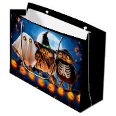 ハロウィンフクロウ ラージペーパーバッグ (正面アングル)