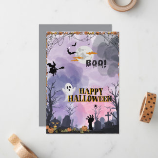 ハロウィンフラットカード不気味 – グリーティングカード ノートカード