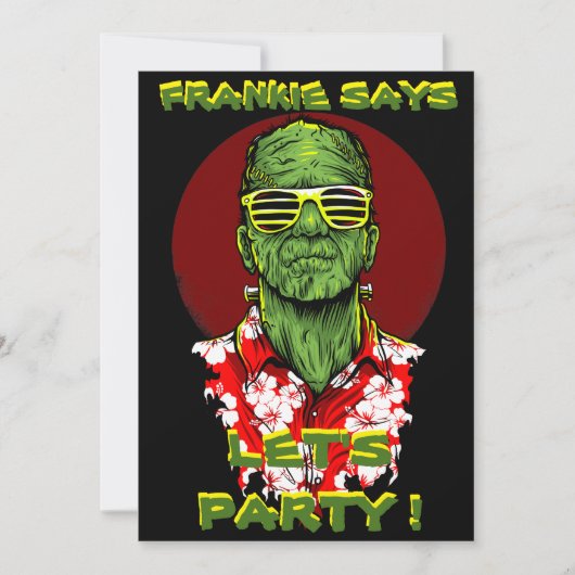 ハロウィンフランケンシュタインのビーチのパーティの招待状 招待状 (正面)