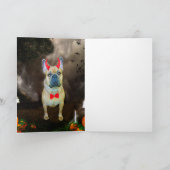 ハロウィンフランスのの衣装を着たブルドッグ カード (内部)