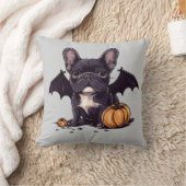 ハロウィンフランスのブルドッグこうもりウィングズカボチャ クッション (ブランケット)
