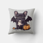 ハロウィンフランスのブルドッグこうもりウィングズカボチャ クッション (裏面)