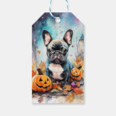 ハロウィンフランスのブルドッグとカボチャ怖い ギフトタグ (裏面)