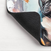 ハロウィンフランスのブルドッグとカボチャ怖い マウスパッド (コーナー)