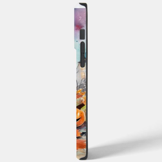 ハロウィンフランスのブルドッグとカボチャ怖い Case-Mate iPhoneケース (裏面 / 左)