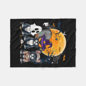 ハロウィンフランスのブルドッグコスプレ魔女幽霊ママ フリースブランケット (正面(横))