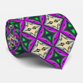 ハロウィンフルムーンこうもりグリーンパープルパターン ネクタイ (ロール)