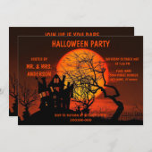 ハロウィンフルムーンハウス幽霊のよく出るホラーナイト 招待状 (正面/裏面)