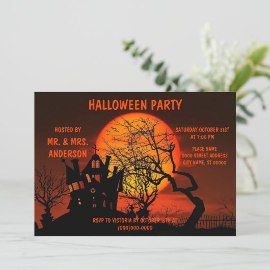 ハロウィンフルムーンハウス幽霊のよく出るホラーナイト 招待状 (スタンド正面)