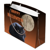 ハロウィンフルムーンブラックキャット ラージペーパーバッグ (裏面アングル)