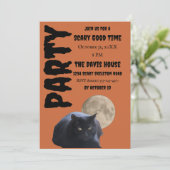 ハロウィンフルムーンブラックキャット 招待状 (スタンド正面)