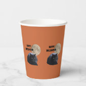 ハロウィンフルムーンブラックキャット 紙コップ (裏面)