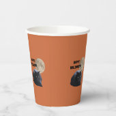 ハロウィンフルムーンブラックキャット 紙コップ (左)