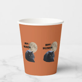 ハロウィンフルムーンブラックキャット 紙コップ