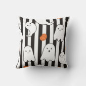 ハロウィンフレンドリー幽霊及びカボチャ模様 クッション (裏面)