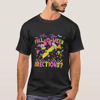 ハロウィンフローラルゴースト教師あなたはFalloween D Tシャツ