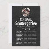 ハロウィンフローラル スカル ブライダル スキャッタゴリーズ ゲーム 招待状 (正面)