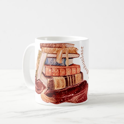 ハロウィンブックラバーコテージコアパーソナライズドマググ コーヒーマグカップ (正面左)