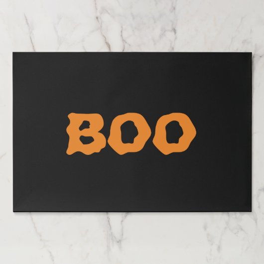 ハロウィンブブラックオレンジスプオキー紙ランチョンマット ペーパーパッド (正面)