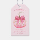 ハロウィンブライダルシャワー ピンクパンプキン サンクス ギフトタグ (正面)