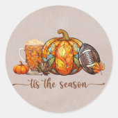 ハロウィンブラウン秋の季節 ラウンドシール (正面)