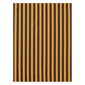 ハロウィンブラックとオレンジの魔女ストライプのパターン（の模様が）ある テーブルクロス (正面)