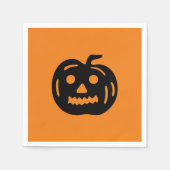 ハロウィンブラックオレンジハロウィーンのカボチャのちょうちんスプキー紙 スタンダードカクテルナプキン (正面)