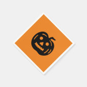 ハロウィンブラックオレンジハロウィーンのカボチャのちょうちんスプキー紙 スタンダードカクテルナプキン (角)