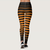 ハロウィンブラックオレンジ縦ストライプグラデーション レギンス (裏面)