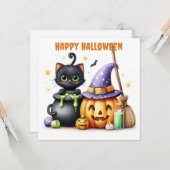 ハロウィンブラックキャット カード (正面/裏面インサイチュ)
