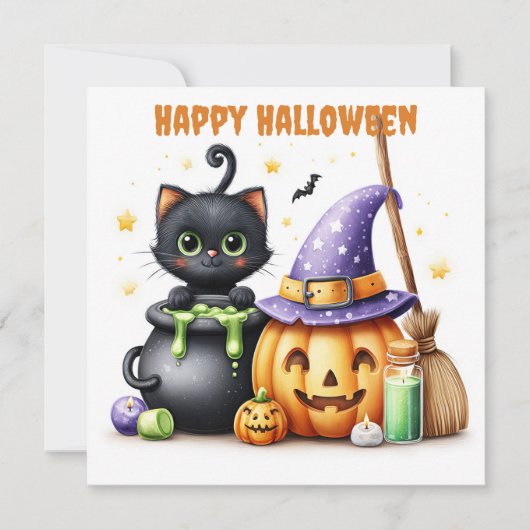 ハロウィンブラックキャット カード (正面)