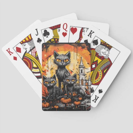 ハロウィンブラックキャット トランプ (裏面)